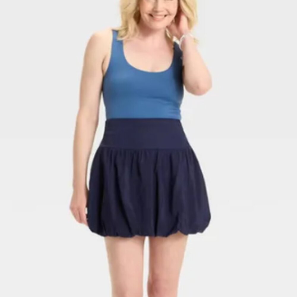 A New Day Mini Bubble Skirt in Navy Size 4 NWT